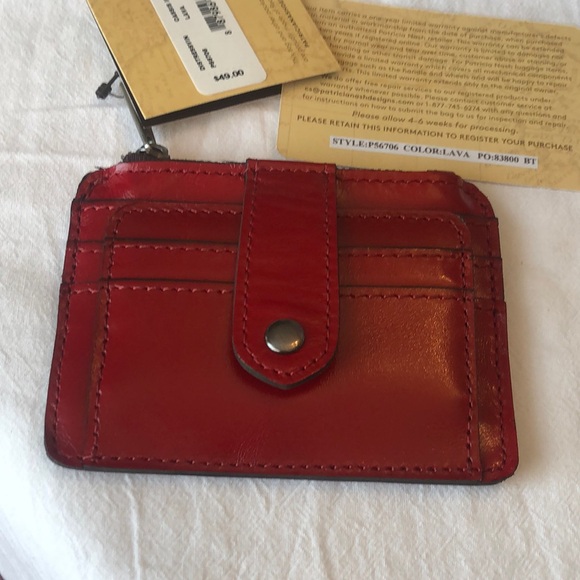 Patricia Nash Cassis Leather ID Wallet/Card Case Distressed Vintage Lava NWT - Picture 2 of 15